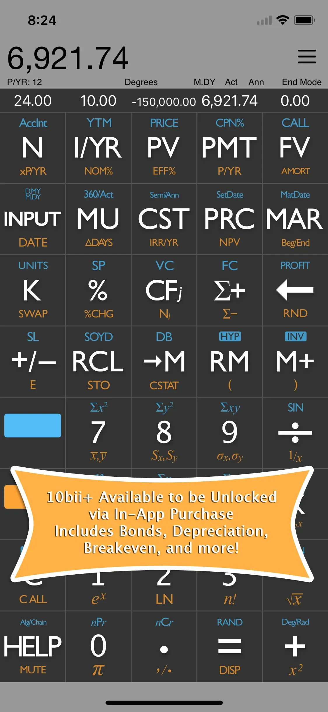 10bii Financial Calculator app store screenshot 3 — Unknown (iOS)