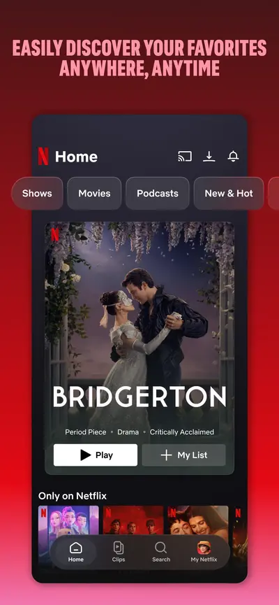 Netflix app store screenshot 1 — Entertainment (iOS)