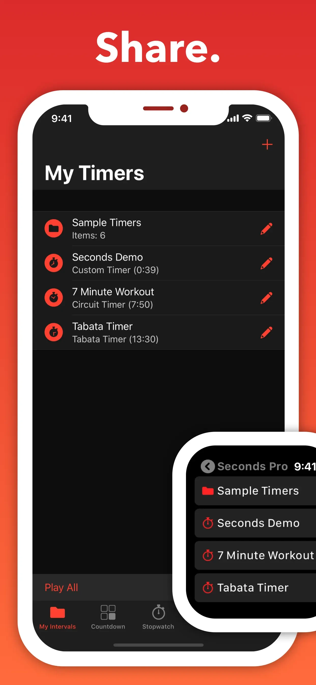 Seconds Pro Interval Timer app store screenshot 6 — Health & Fitness (iOS)