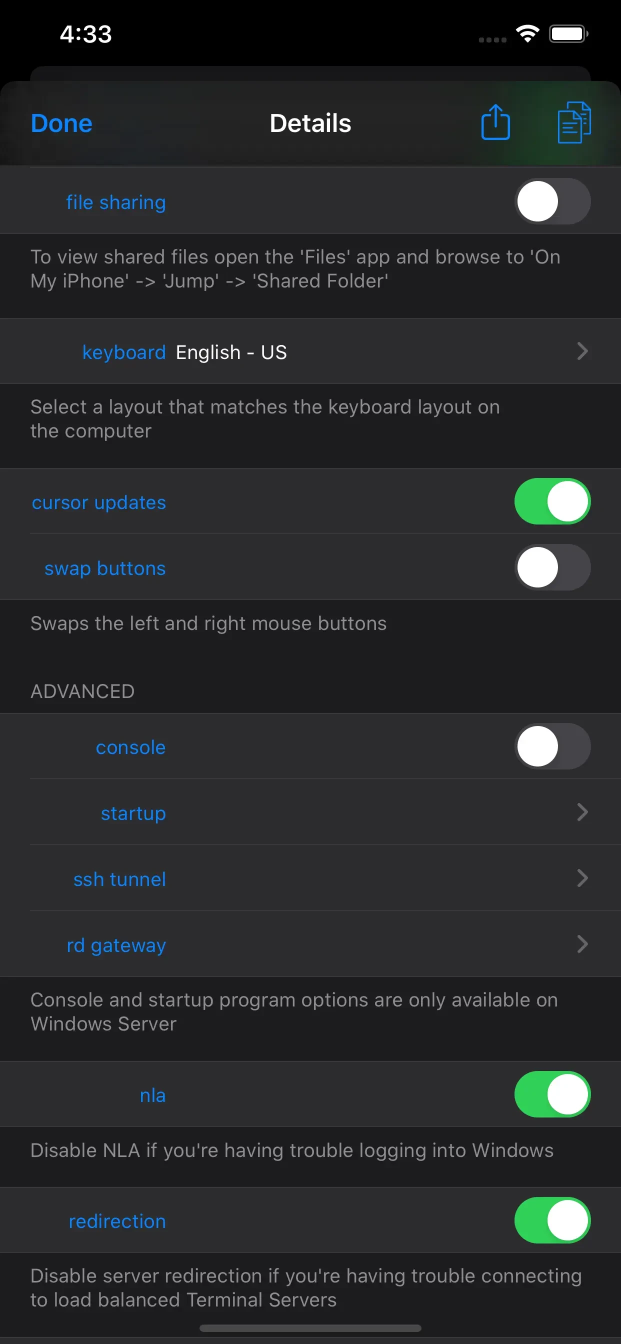 Jump Desktop (RDP, VNC, Fluid) app store screenshot 5 — Business (iOS)