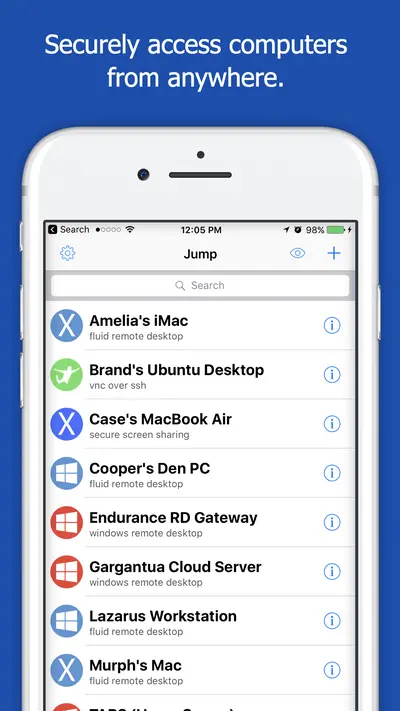 Jump Desktop (RDP, VNC, Fluid) app store screenshot 1 — Business (iOS)