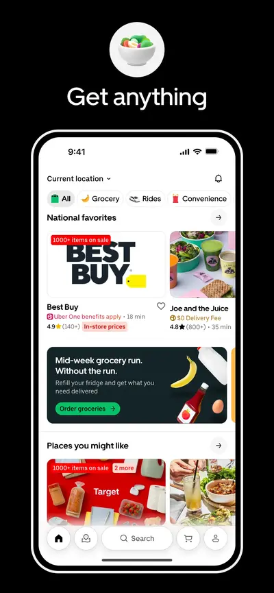 Uber - Rides, Eats, Hotels app store screenshot 3 — Travel (iOS)