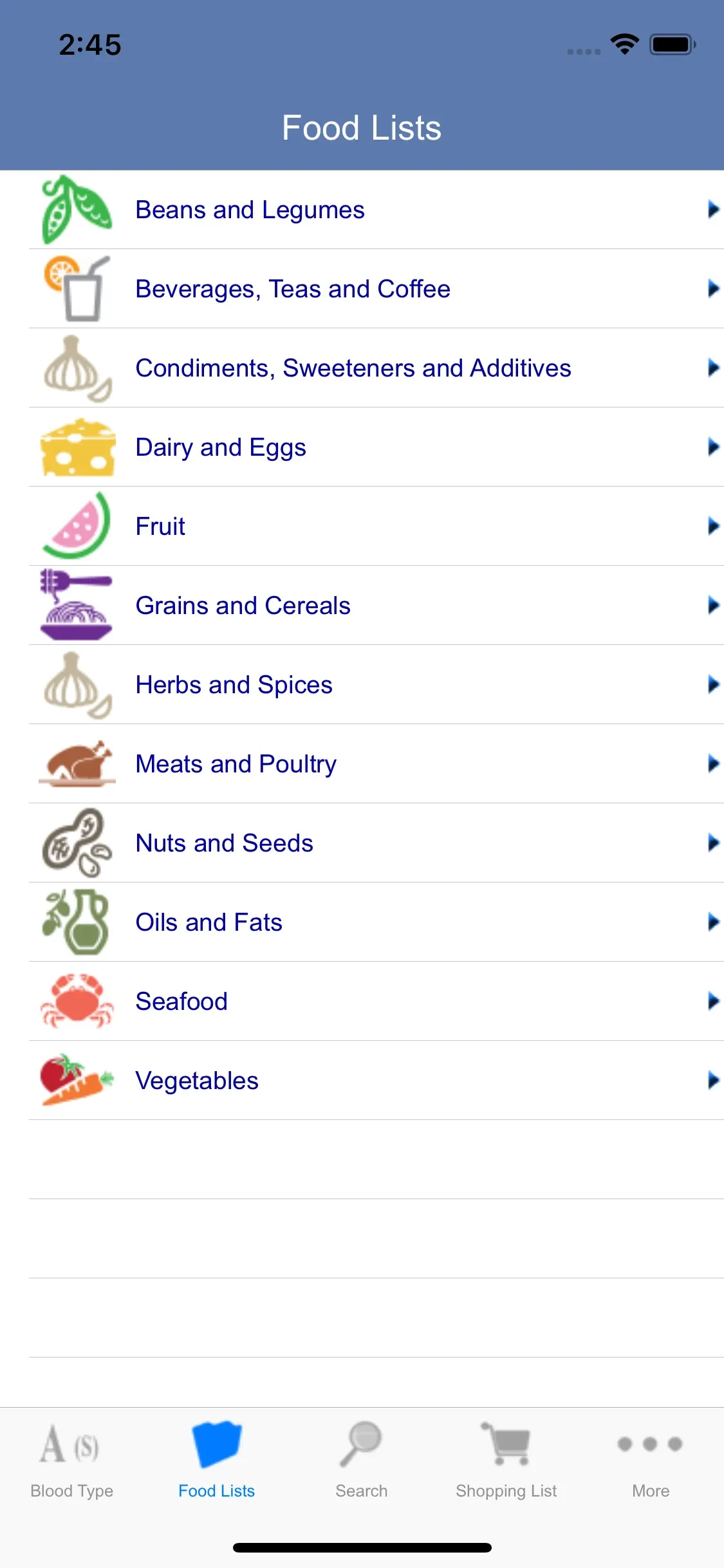Blood Type Diet® app store screenshot 3 — Health & Fitness (iOS)