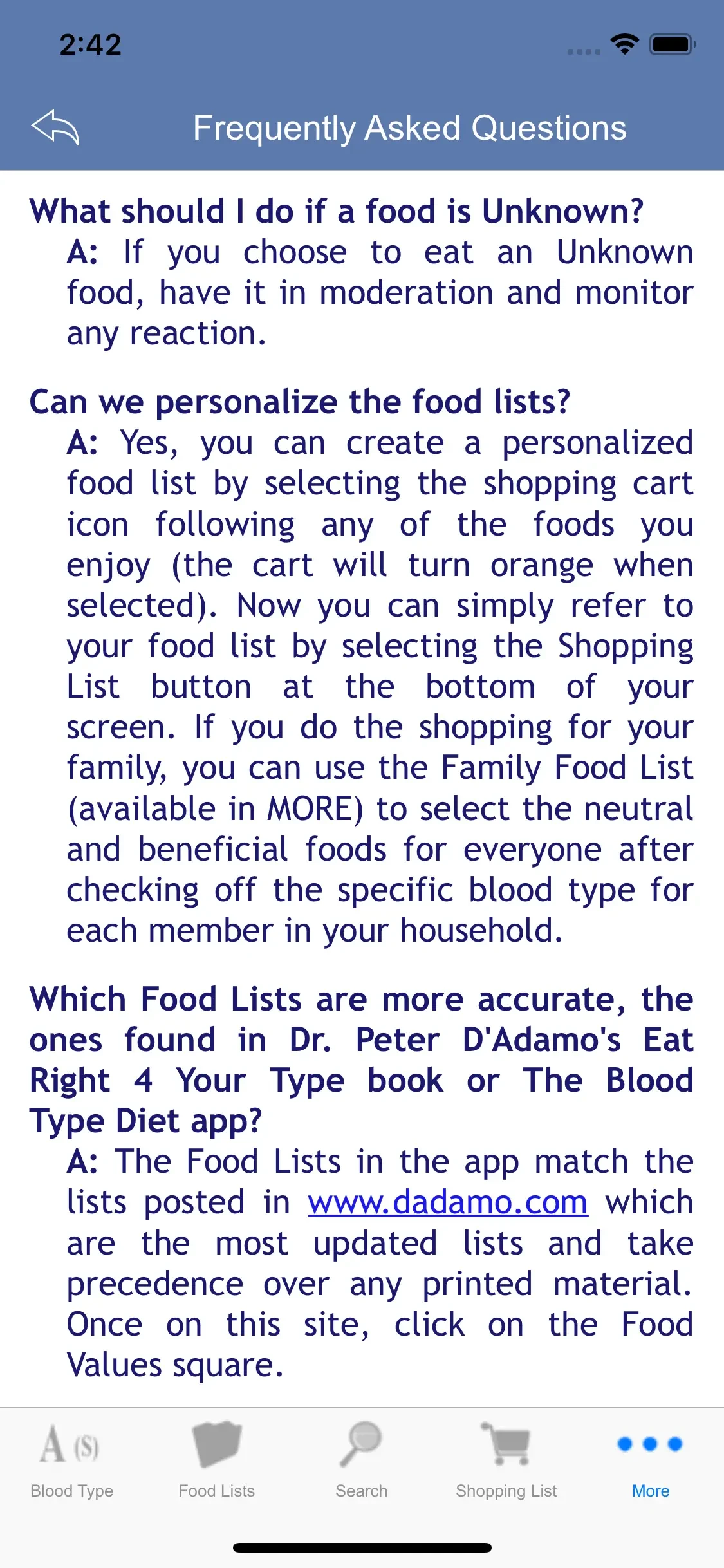 Blood Type Diet® app store screenshot 9 — Health & Fitness (iOS)