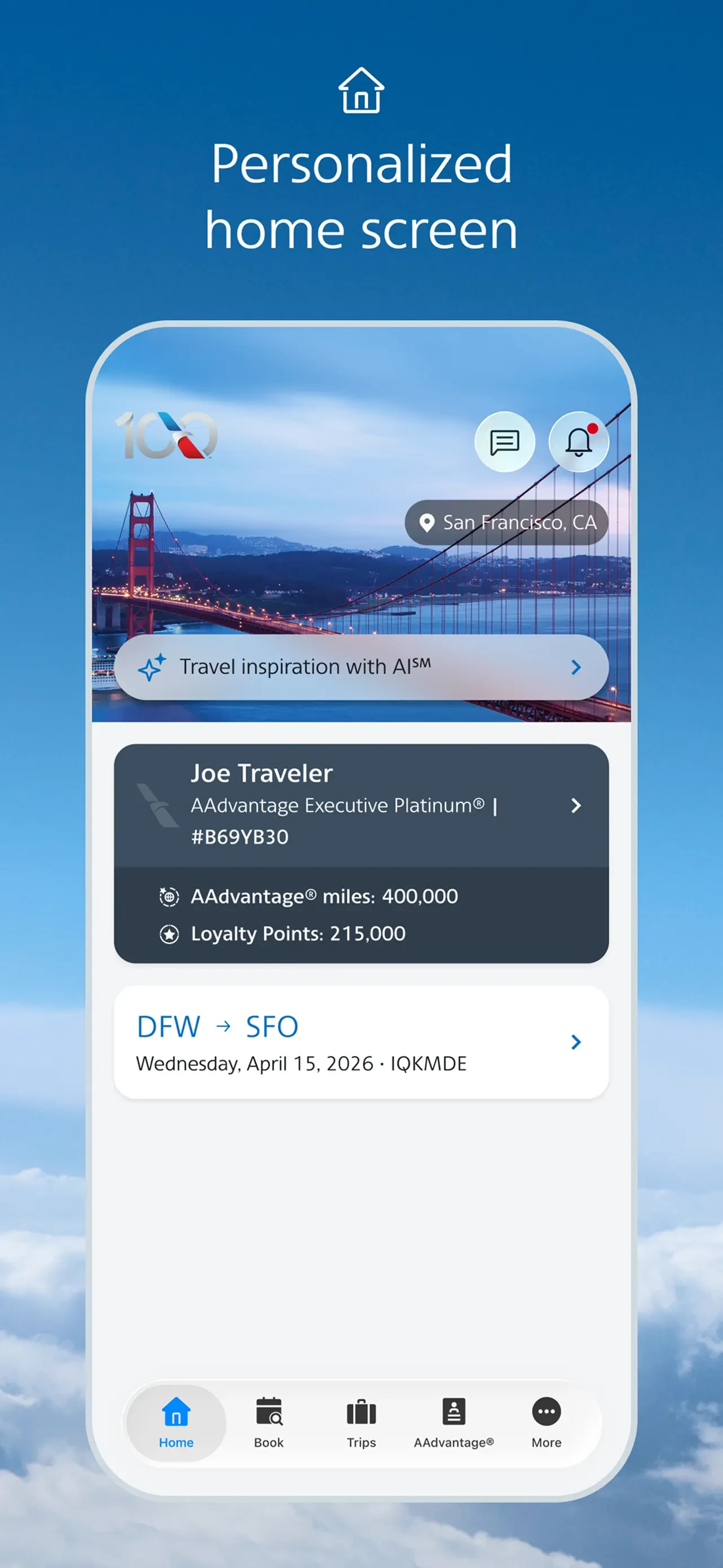 American Airlines app store screenshot 1 — Travel (iOS)