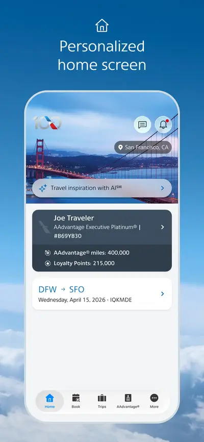 American Airlines app store screenshot 1 — Travel (iOS)