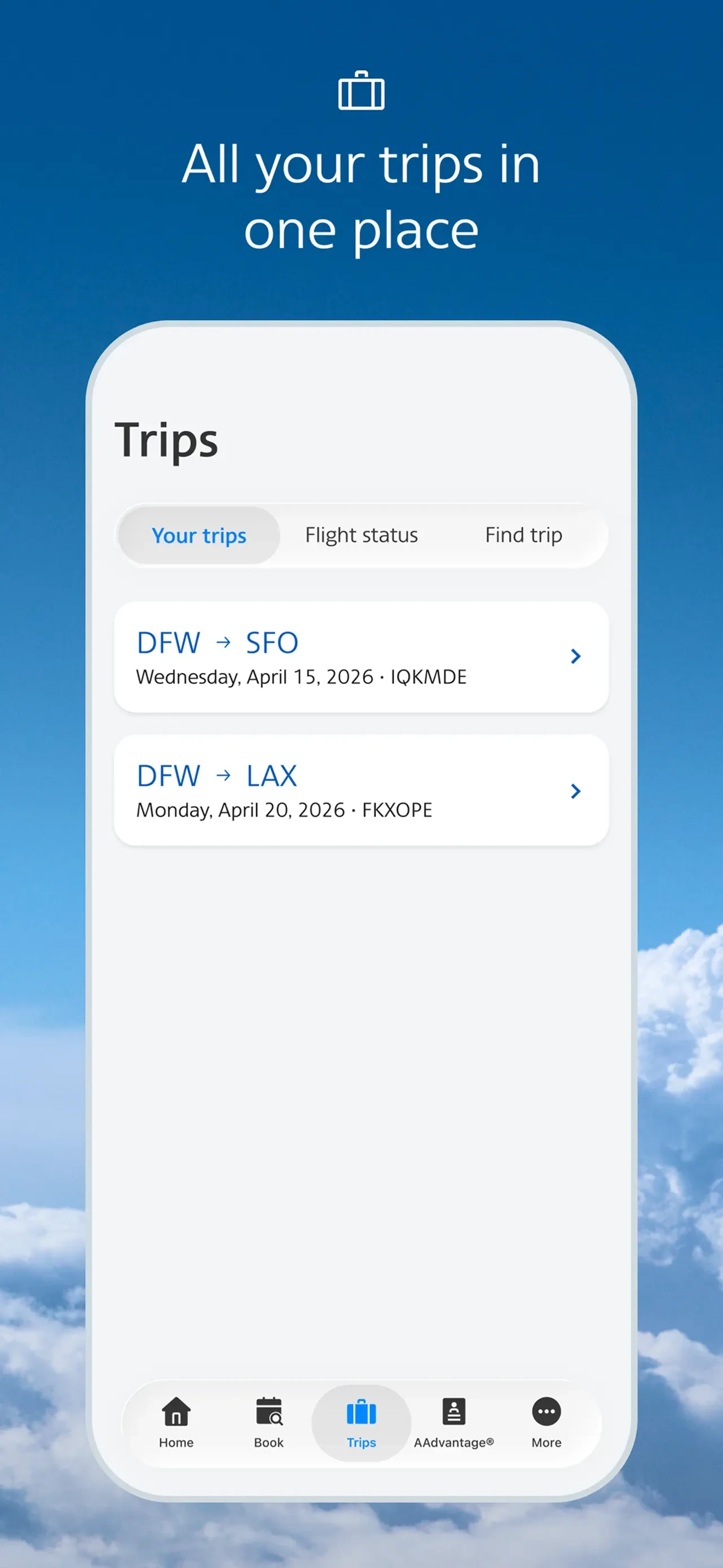 American Airlines app store screenshot 4 — Travel (iOS)
