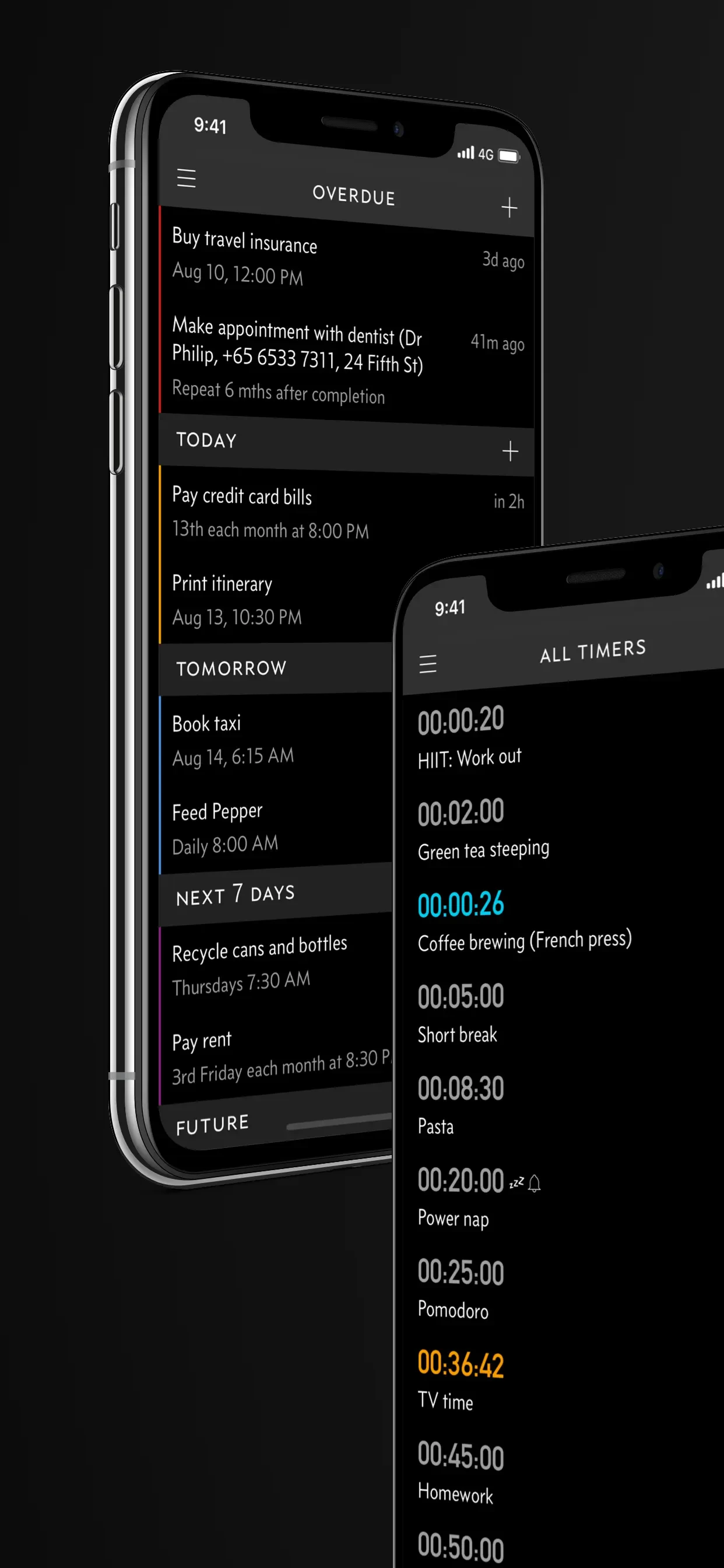 Due - Reminders & Timers app store screenshot 1 — Productivity (iOS)