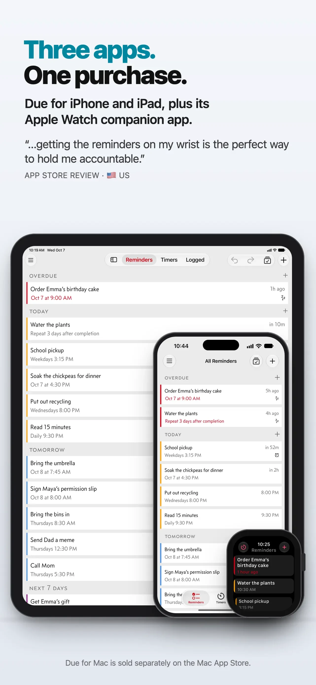 Due - Reminders & Timers app store screenshot 9 — Productivity (iOS)