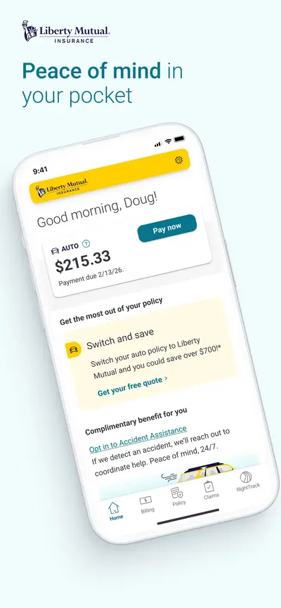Liberty Mutual Mobile app store screenshot 1 — Finance (iOS)