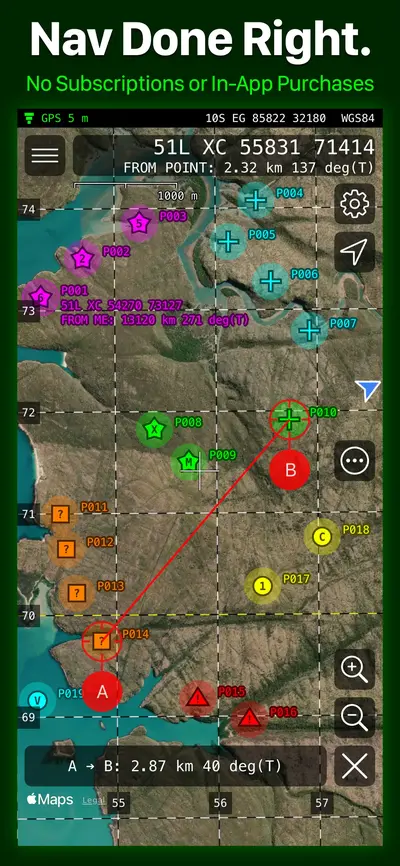 MilGPS app store screenshot 1 — Navigation (iOS)