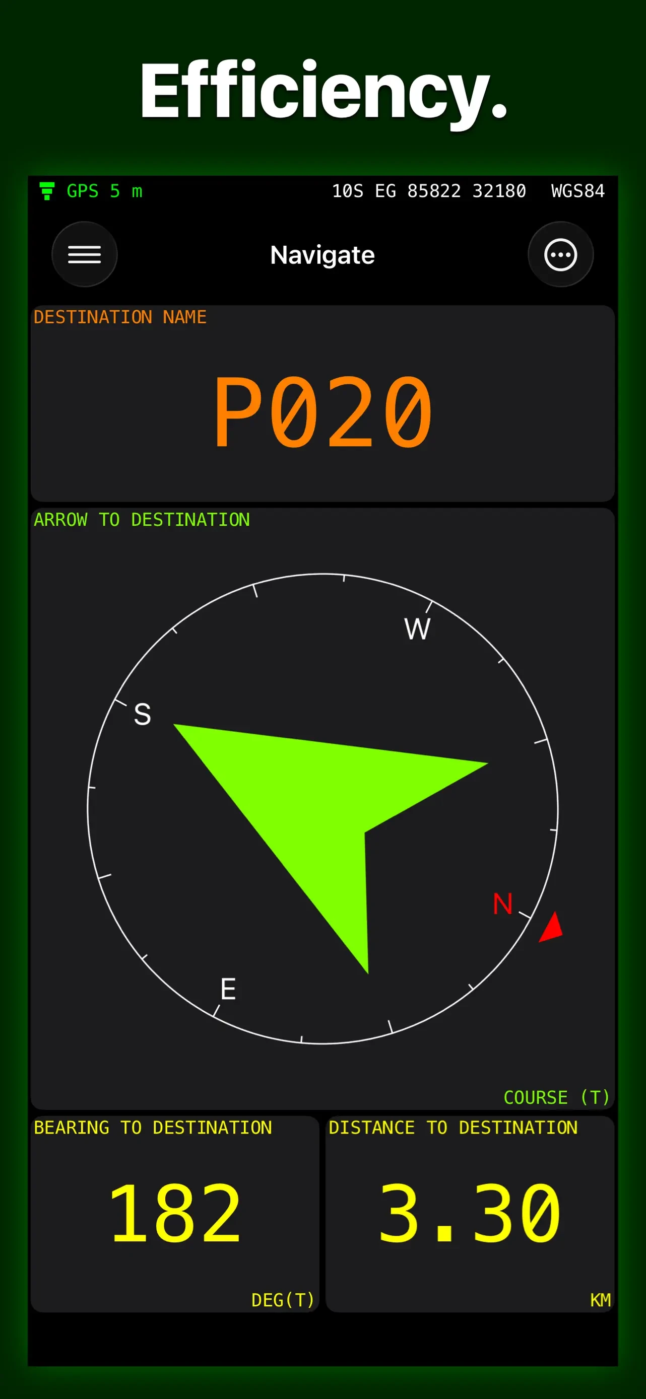 MilGPS app store screenshot 3 — Navigation (iOS)