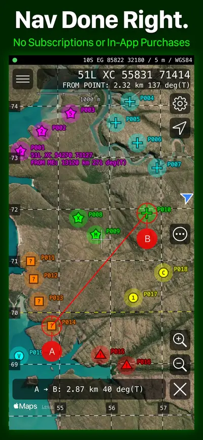 MilGPS app store screenshot 1 — Navigation (iOS)