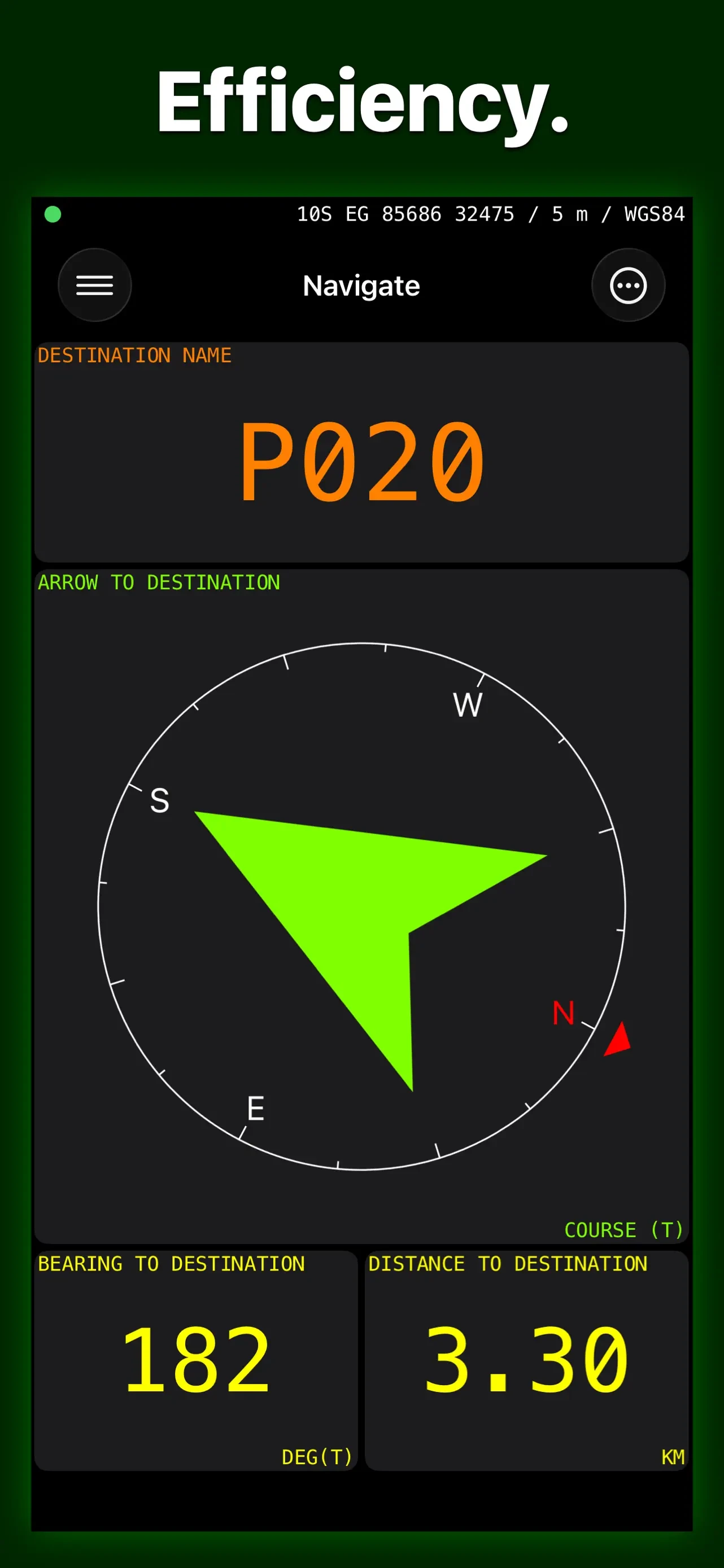 MilGPS app store screenshot 3 — Navigation (iOS)