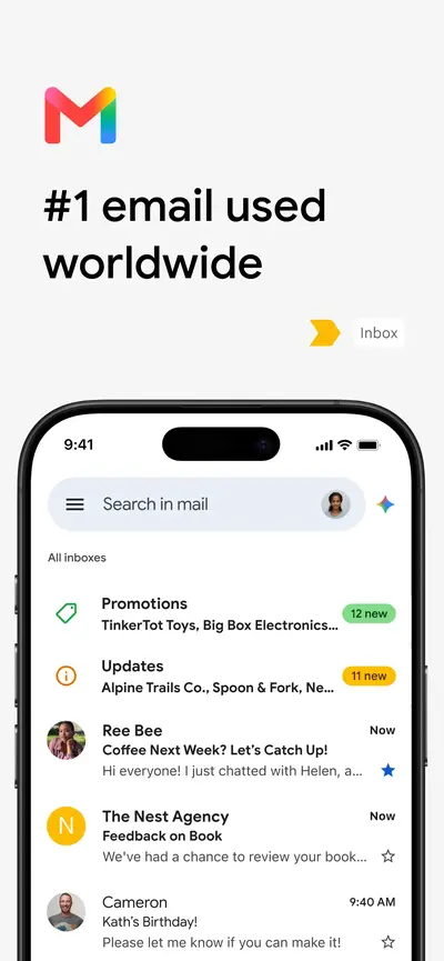 Gmail - Email by Google app store screenshot 1 — Productivity (iOS)