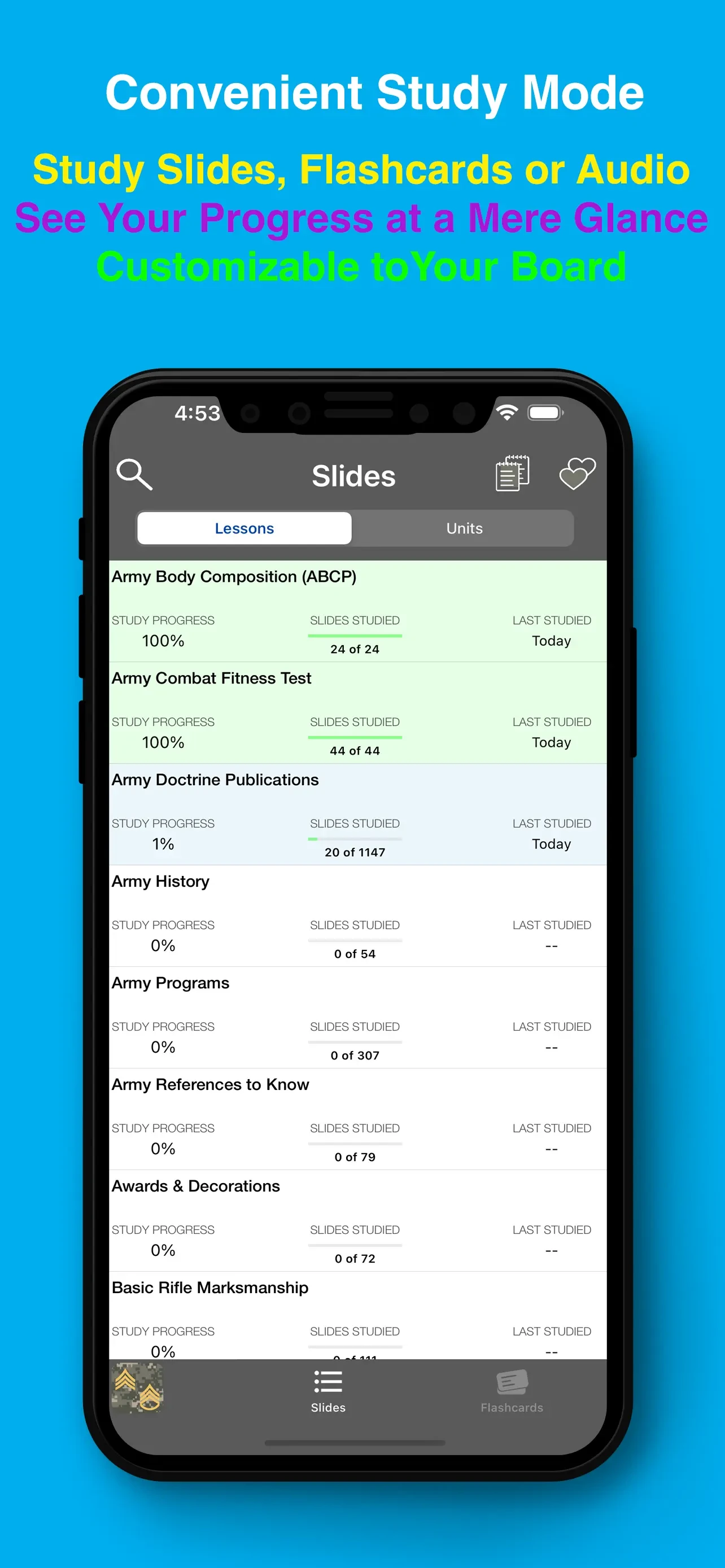 PROmote - Army Study Guide app store screenshot 3 — Education (iOS)