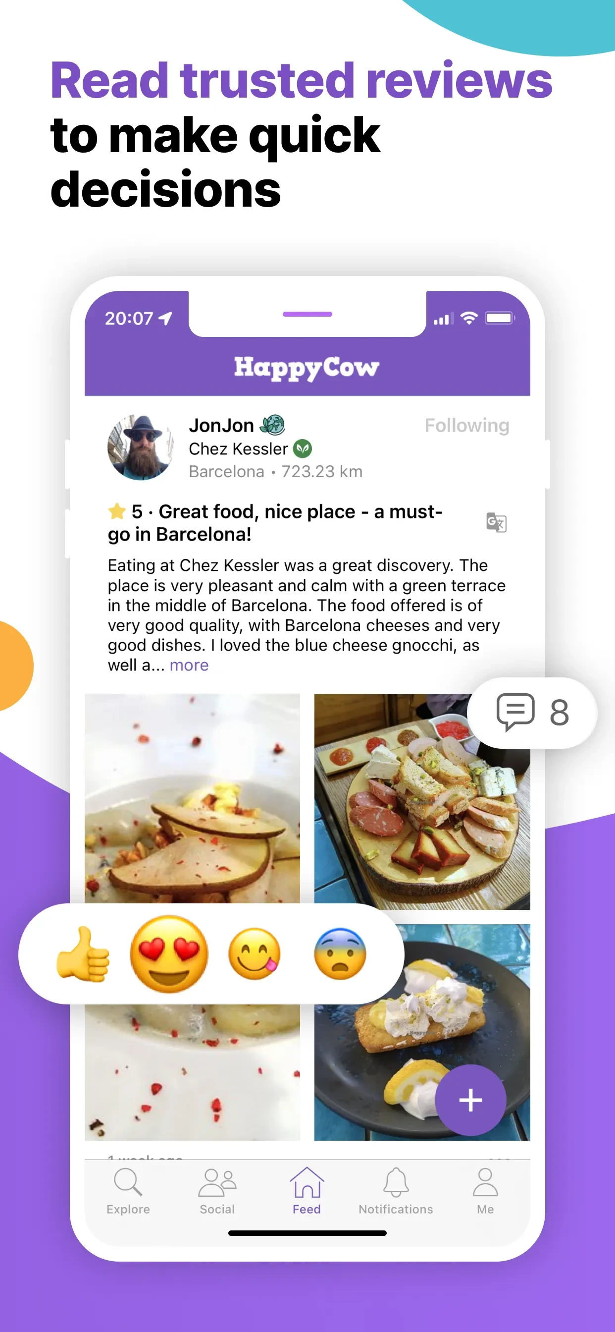 HappyCow - Vegan Food Near You app store screenshot 1 — Travel (iOS)