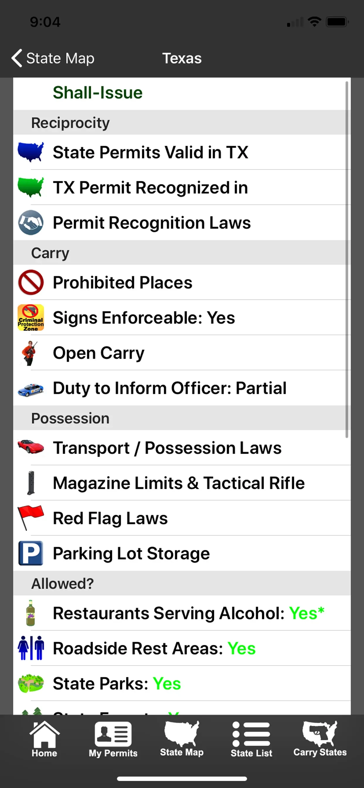 CCW – Concealed Carry 50 State app store screenshot 2 — Reference (iOS)