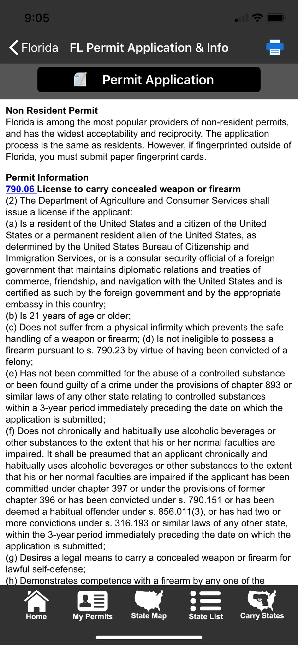 CCW – Concealed Carry 50 State app store screenshot 4 — Reference (iOS)