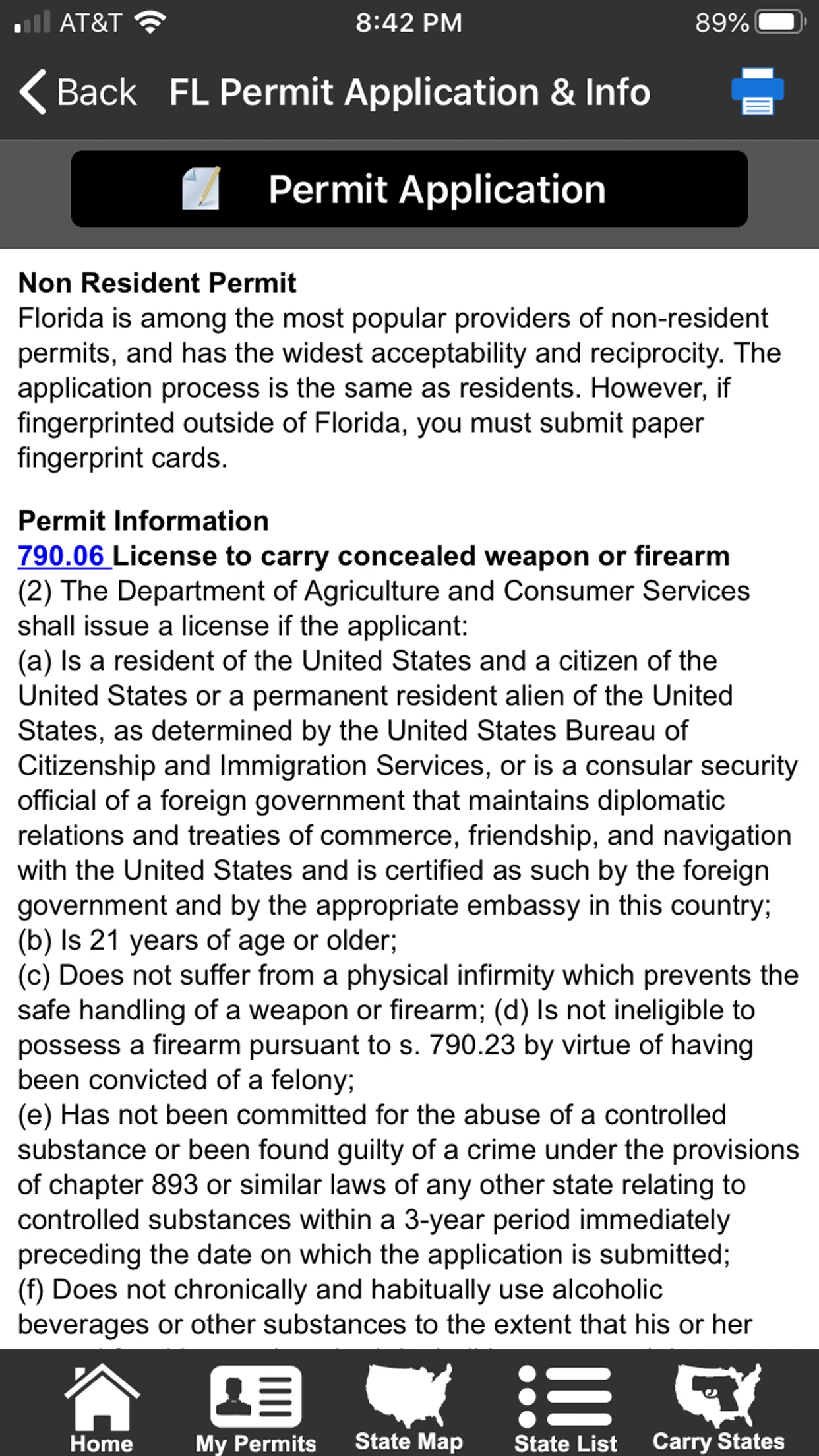CCW – Concealed Carry 50 State app store screenshot 4 — Reference (iOS)
