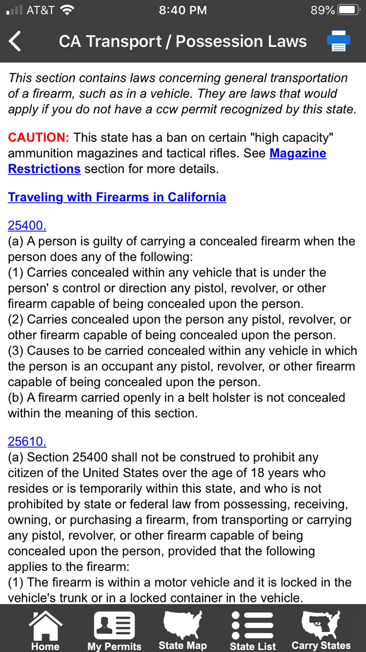CCW – Concealed Carry 50 State app store screenshot 6 — Reference (iOS)