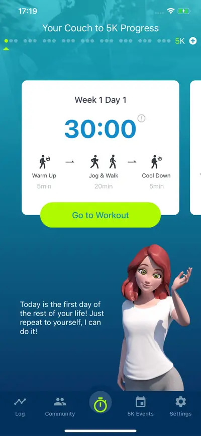 Couch to 5K® - Run training app store screenshot 1 — Health & Fitness (iOS)