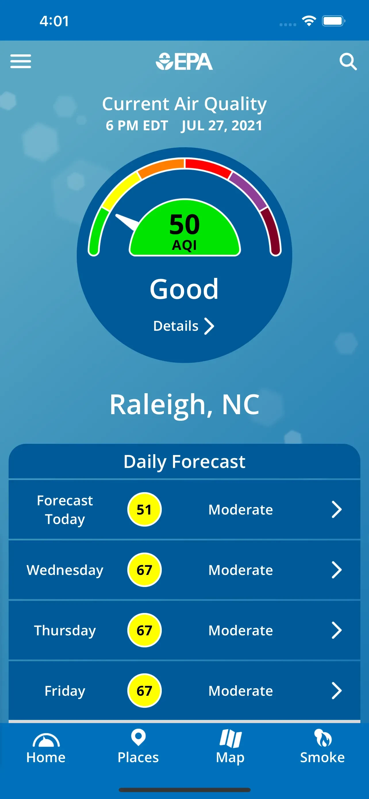 EPA AIRNow app store screenshot 1 — Unknown (iOS)
