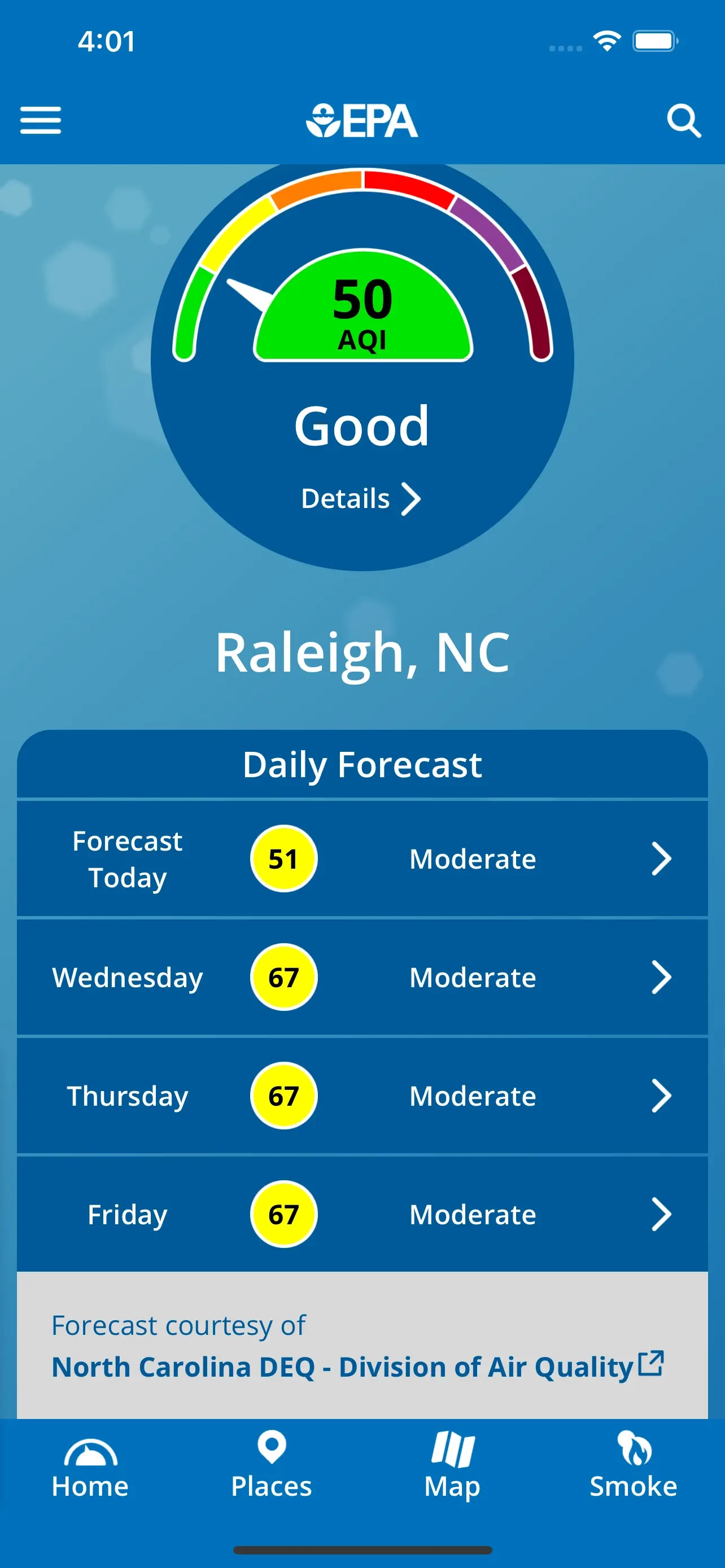 EPA AIRNow app store screenshot 2 — Unknown (iOS)