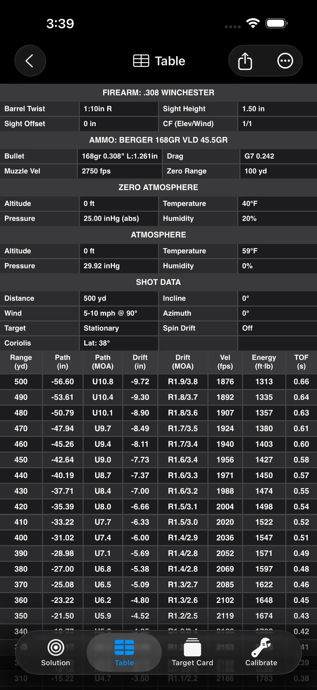 Shooter: Ballistic Calculator app store screenshot 3 — Unknown (iOS)