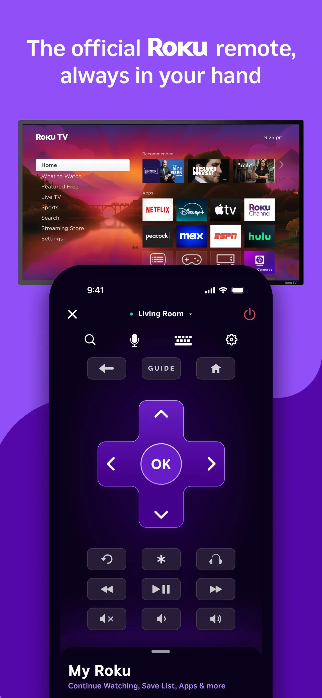 The Roku App (Official) app store screenshot 1 — Entertainment (iOS)