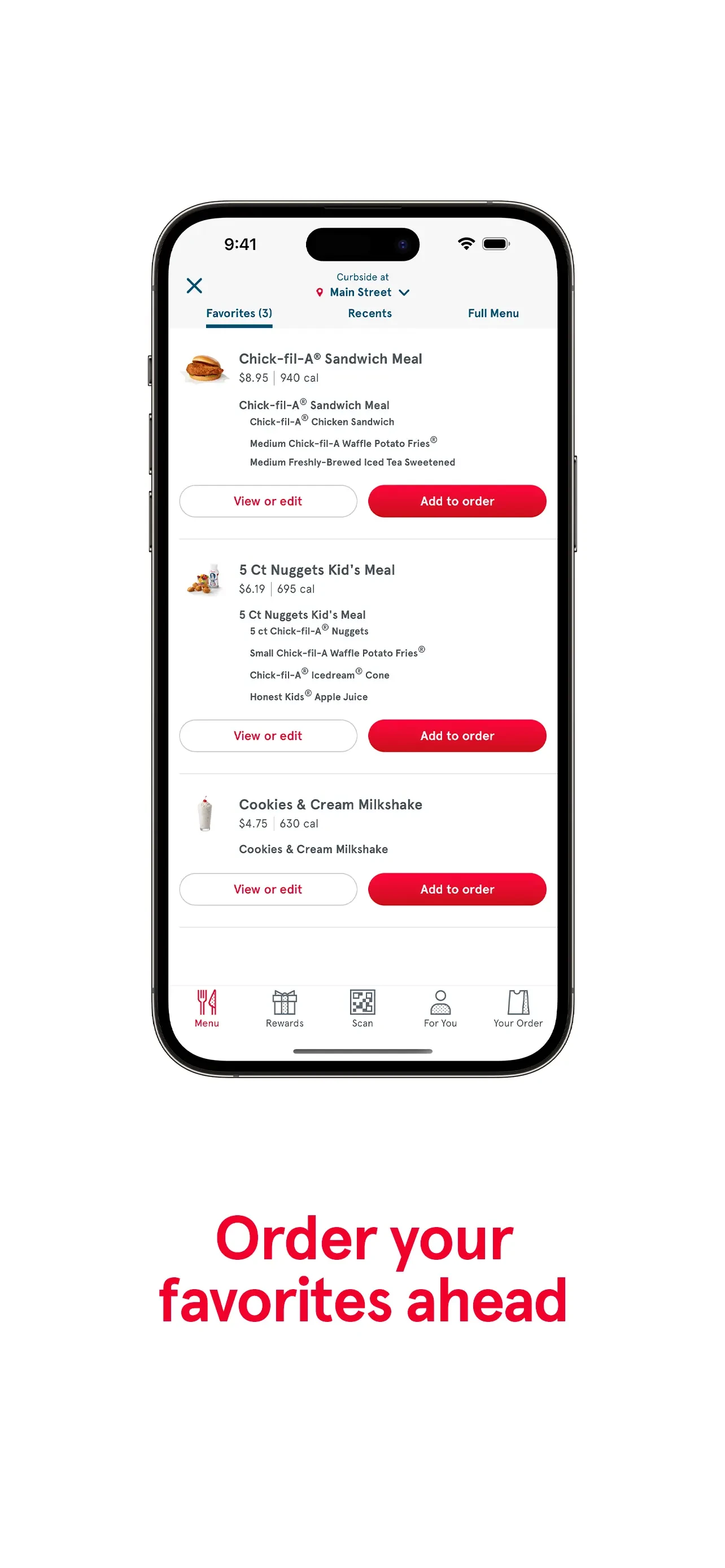 Chick-fil-A app store screenshot 3 — Food & Drink (iOS)