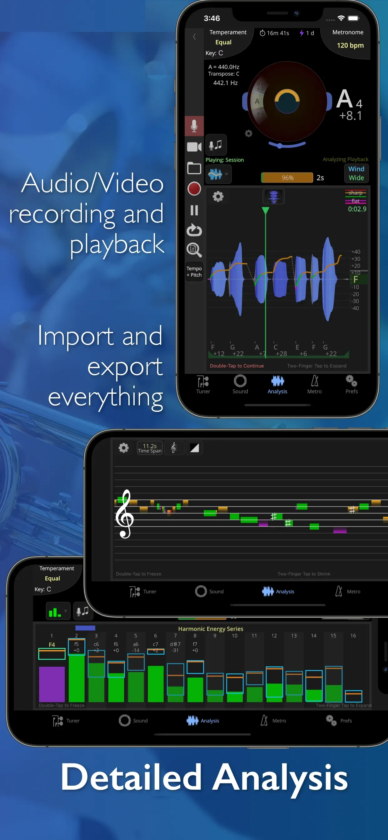 TonalEnergy Tuner & Metronome app store screenshot 2 — Music (iOS)