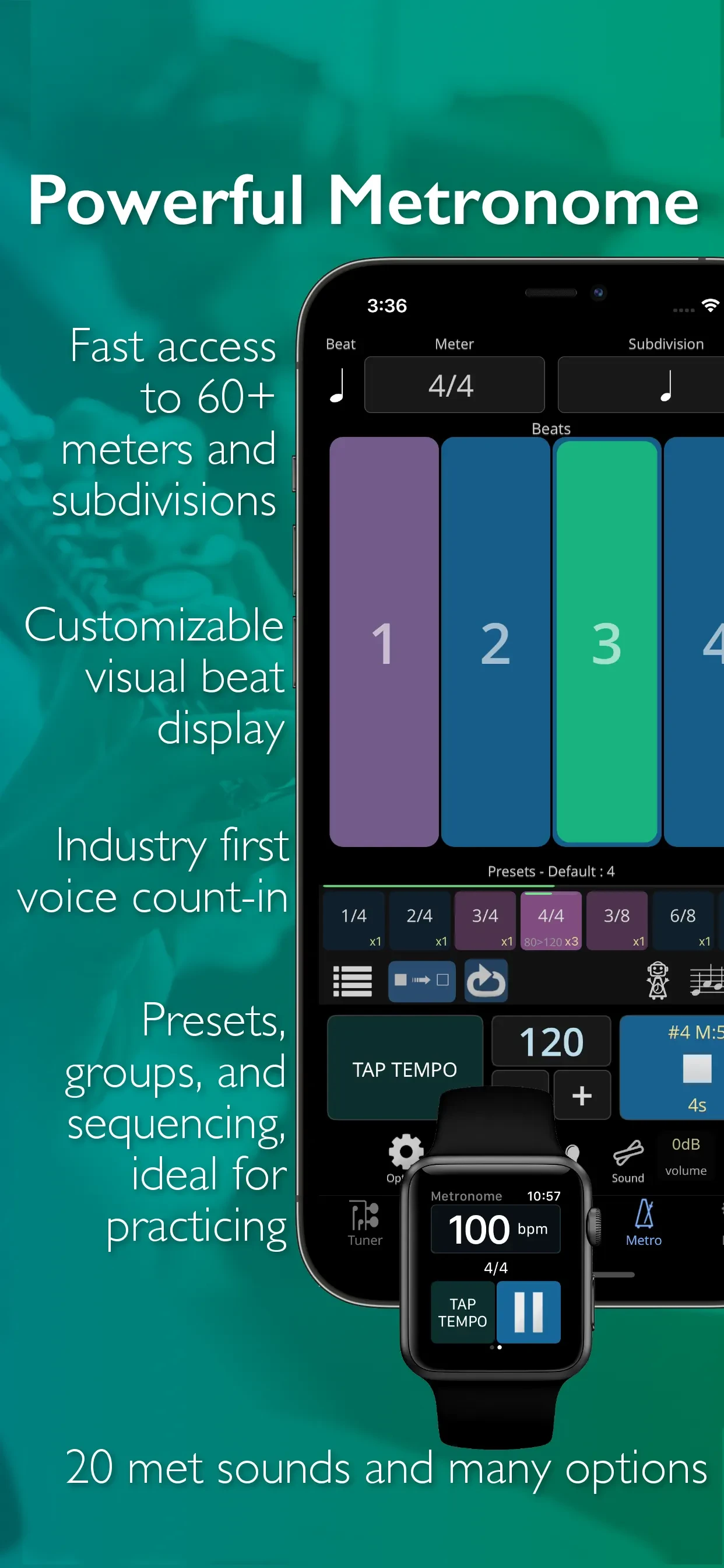 TonalEnergy Tuner & Metronome app store screenshot 5 — Music (iOS)