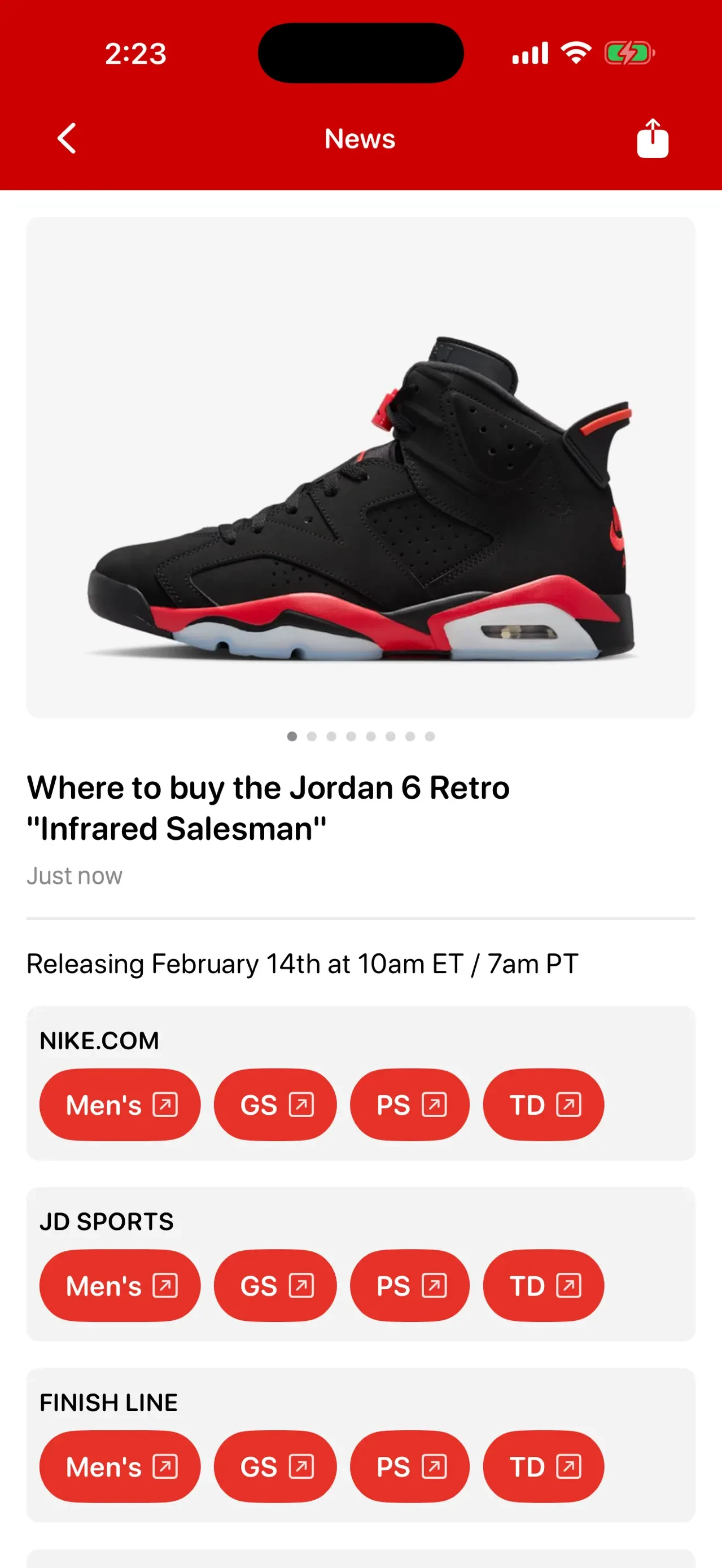 J23 - Release Dates & Restocks app store screenshot 4 — Sports (iOS)