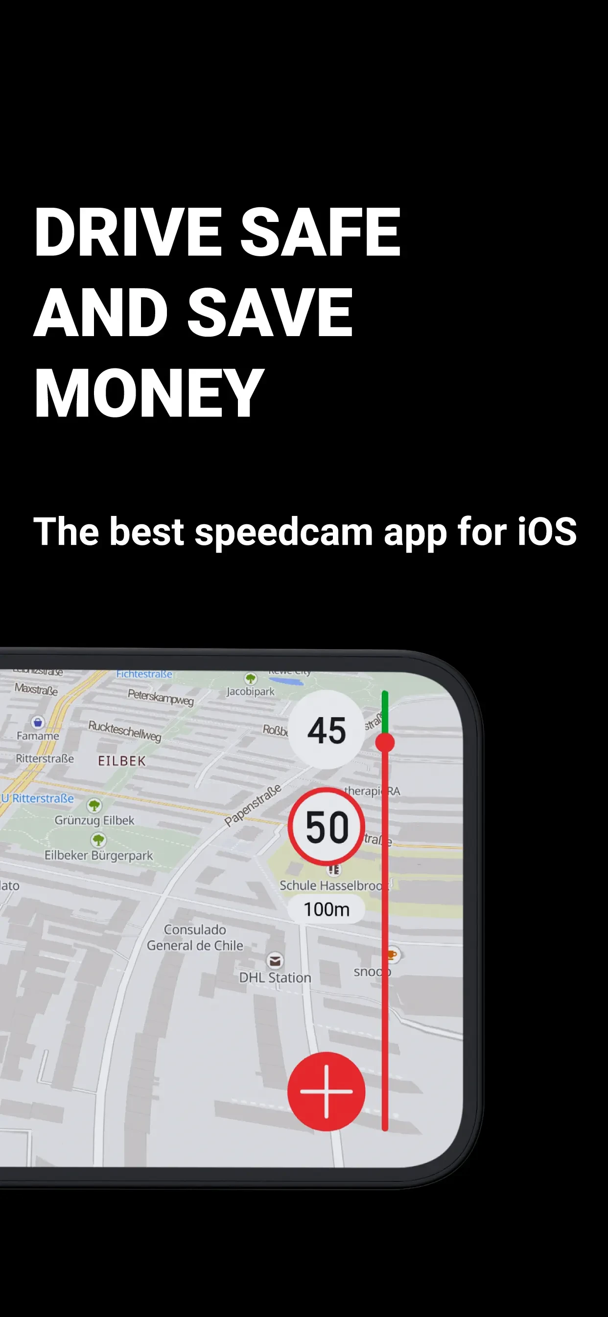 Blitzer.de PRO app store screenshot 1 — Navigation (iOS)