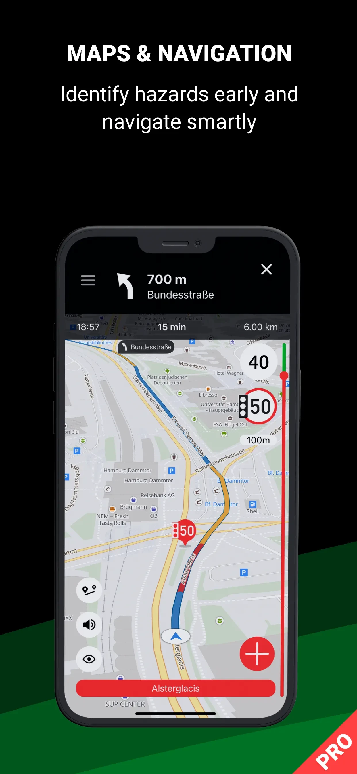 Blitzer.de PRO app store screenshot 5 — Navigation (iOS)