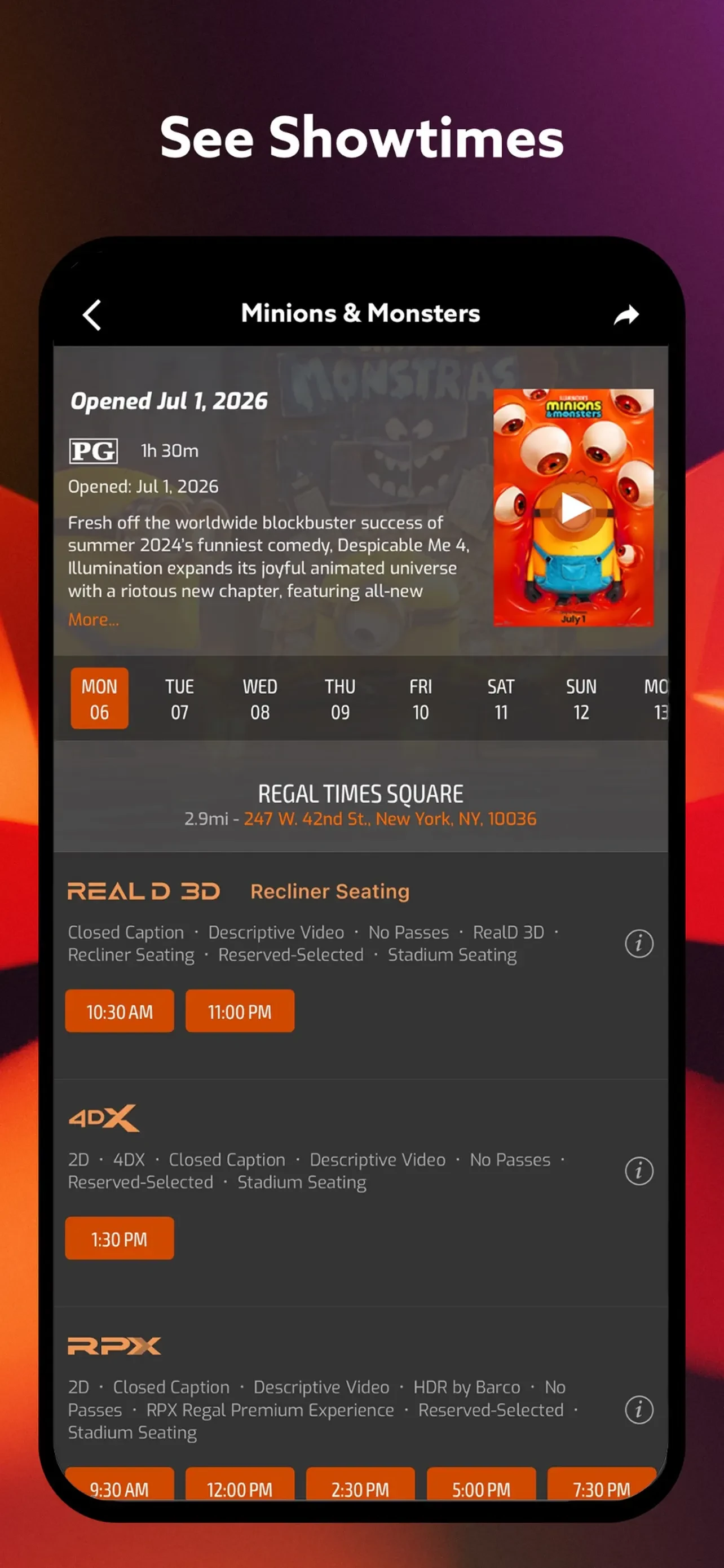 Regal: Movie Tickets Made Easy app store screenshot 5 — Unknown (iOS)