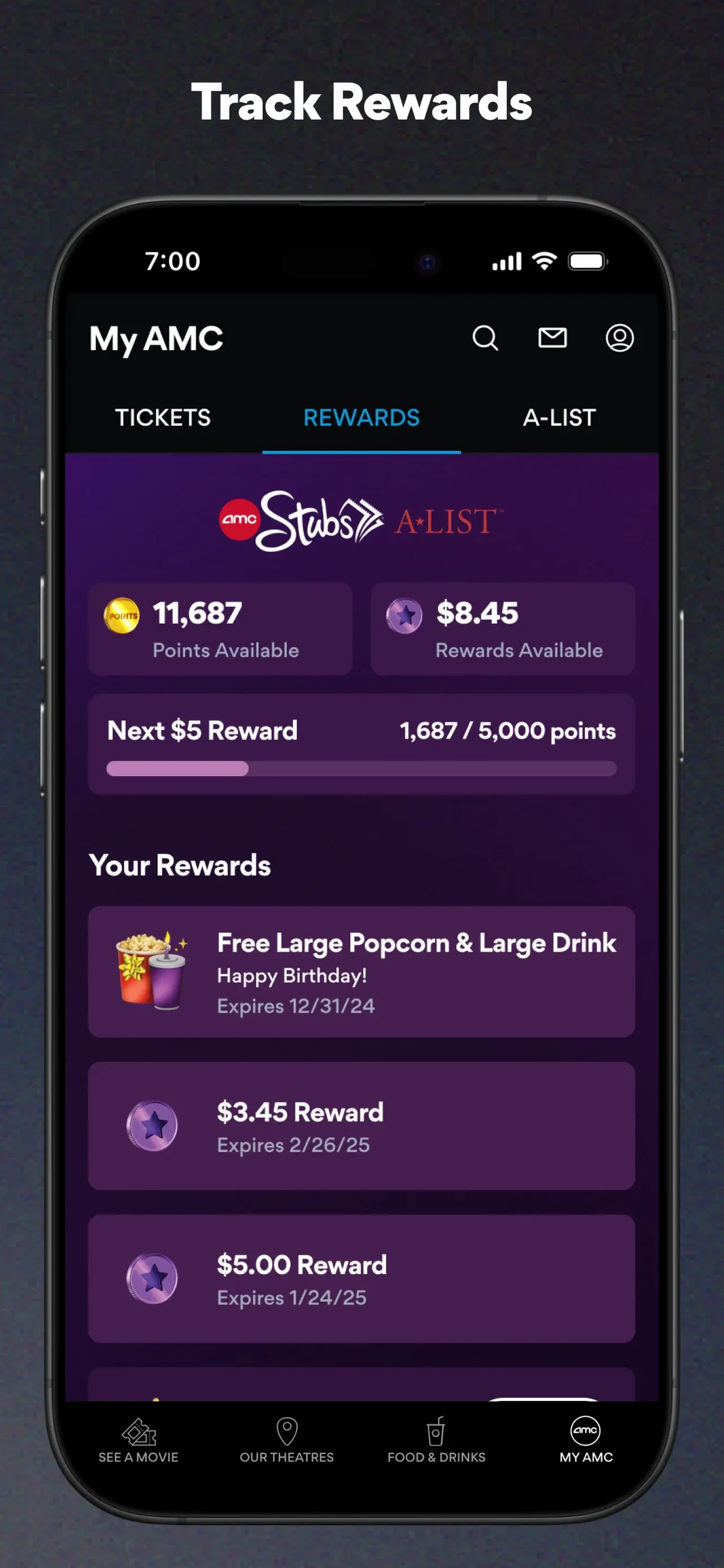 AMC Theatres: Movies & More app store screenshot 5 — Entertainment (iOS)