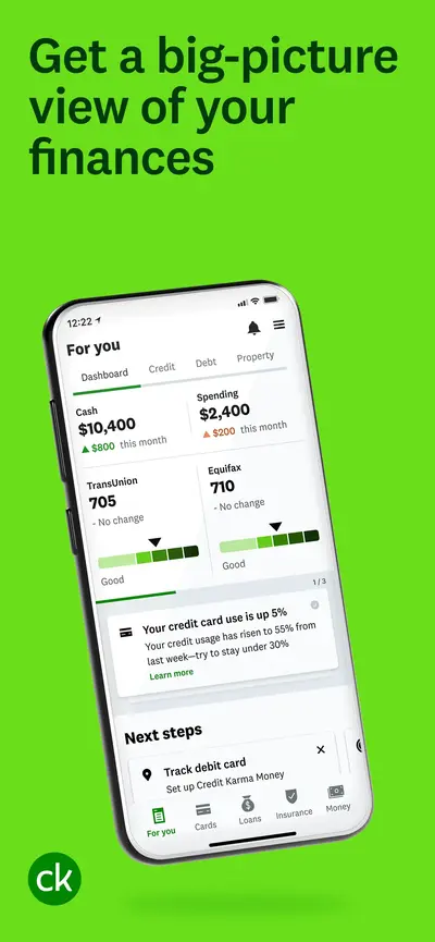 Intuit Credit Karma app store screenshot 1 — Finance (iOS)