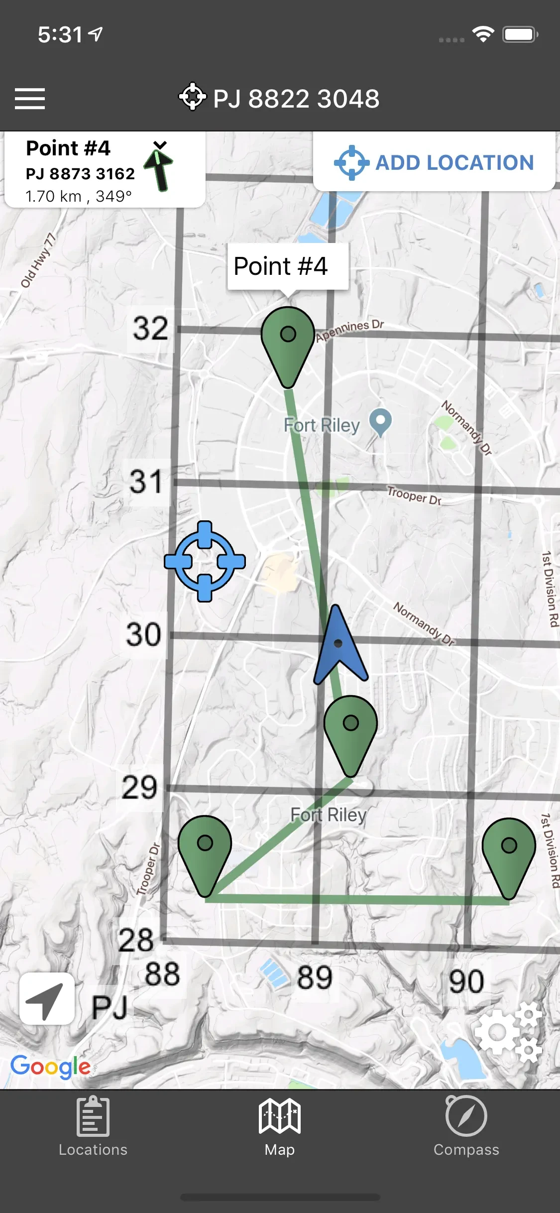Land Nav Assistant app store screenshot 3 — Navigation (iOS)
