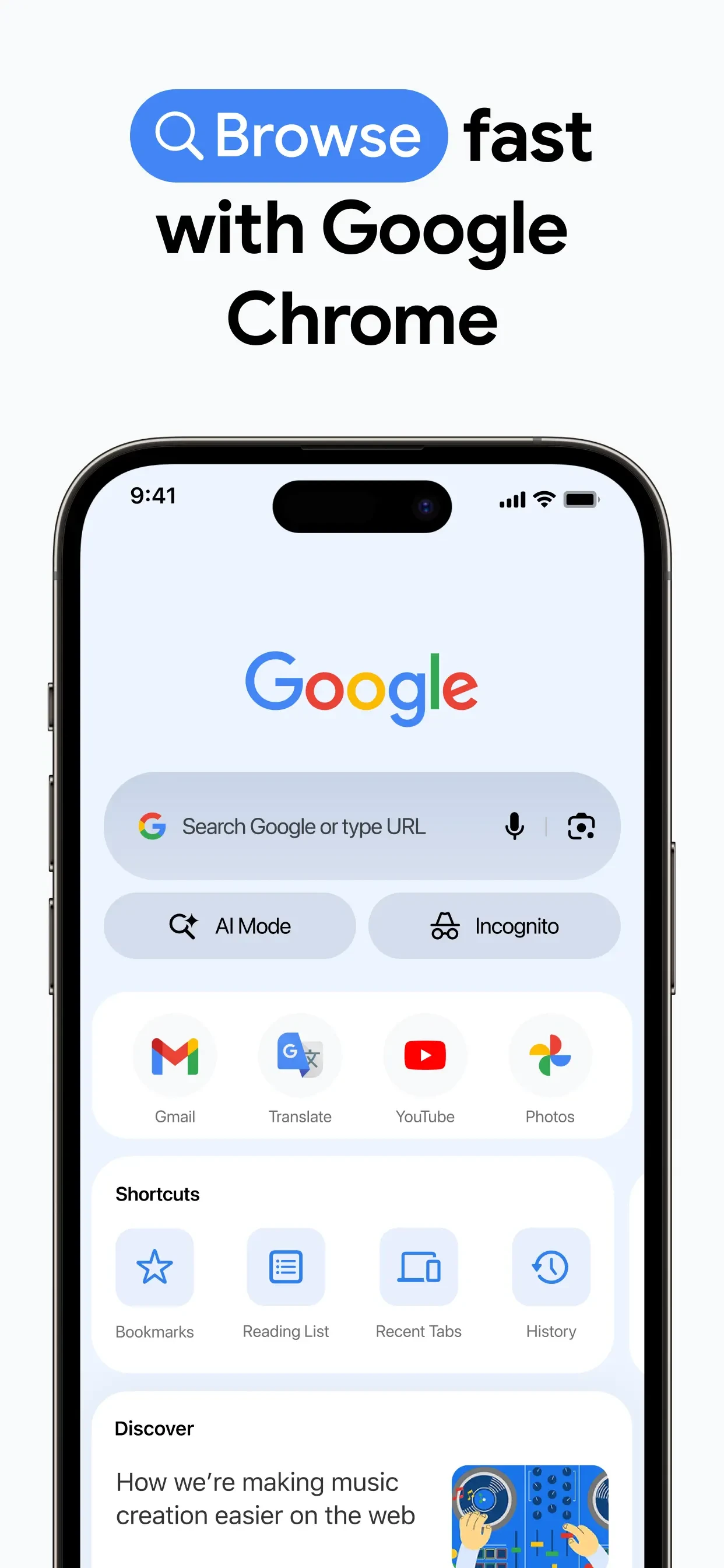 Google Chrome app store screenshot 1 — Utilities (iOS)