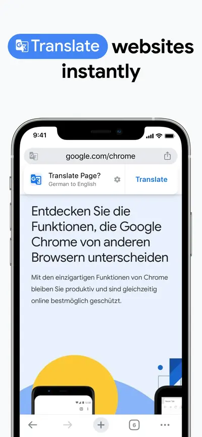 Google Chrome app store screenshot 4 — Utilities (iOS)