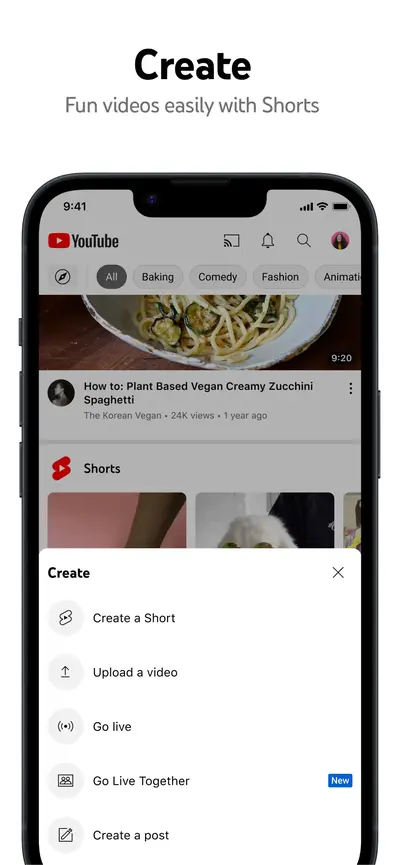 YouTube app store screenshot 1 — Photo & Video (iOS)