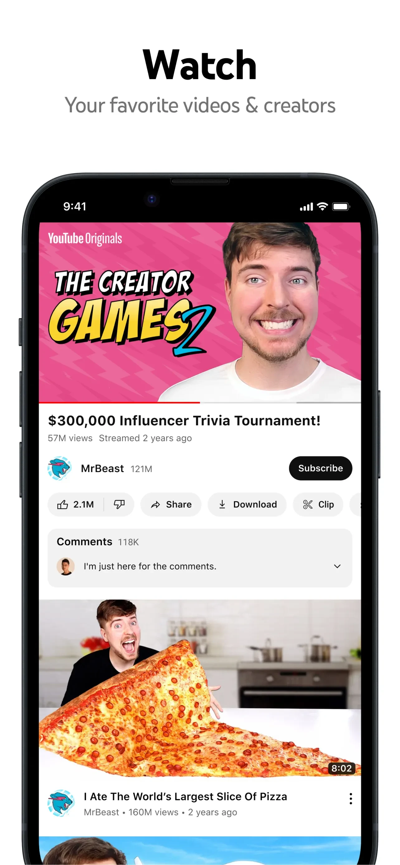 YouTube app store screenshot 3 — Photo & Video (iOS)