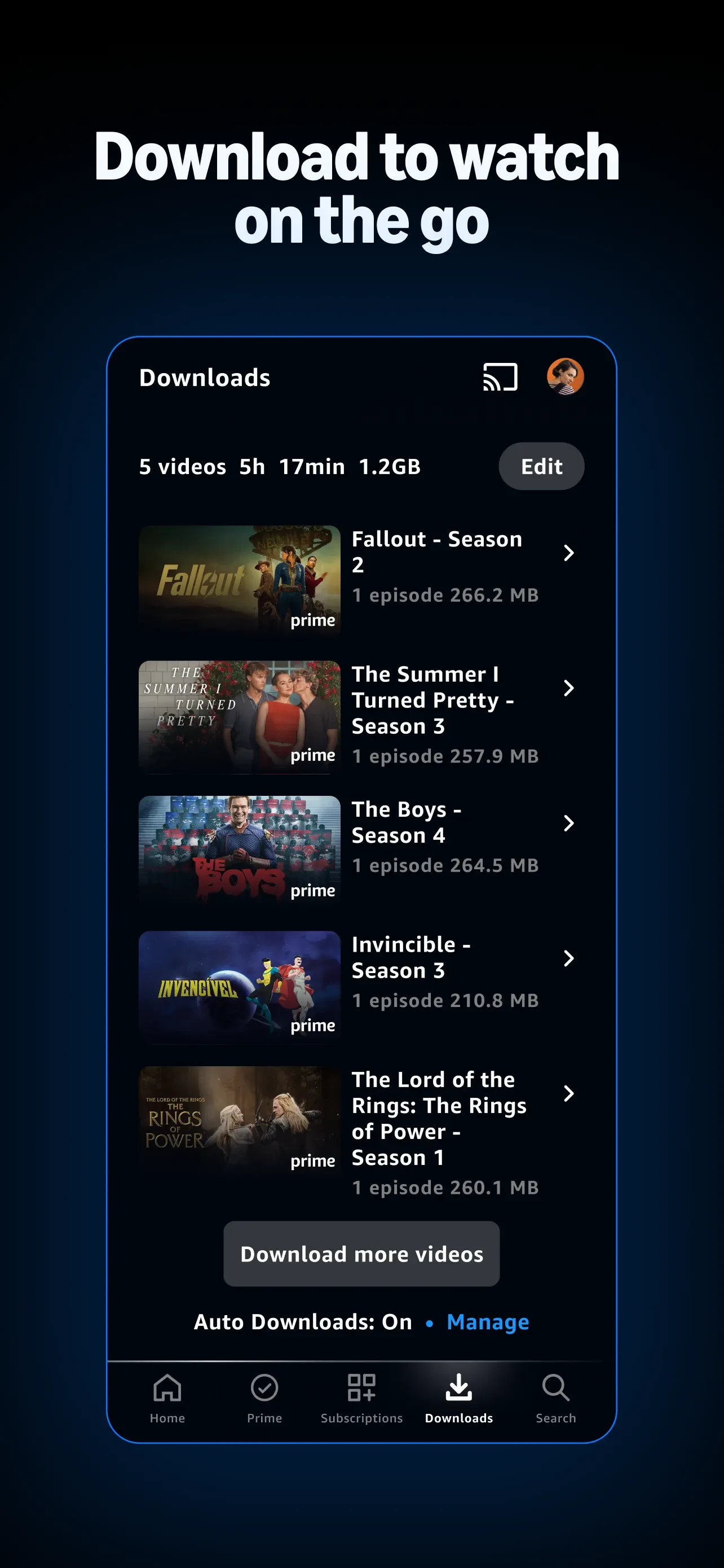Amazon Prime Video app store screenshot 5 — Entertainment (iOS)