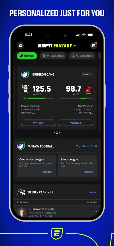 ESPN Fantasy Sports & More app store screenshot 3 — Unknown (iOS)