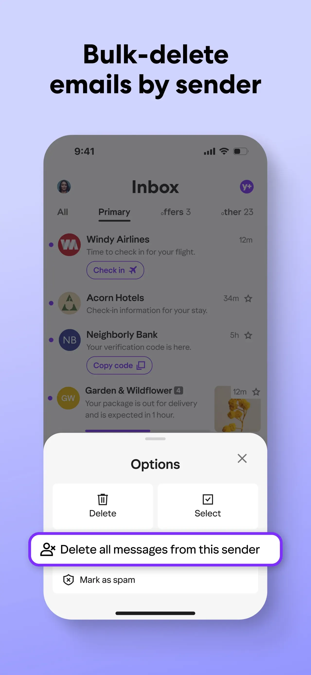 Yahoo Mail: Your Email & Inbox app store screenshot 2 — Productivity (iOS)