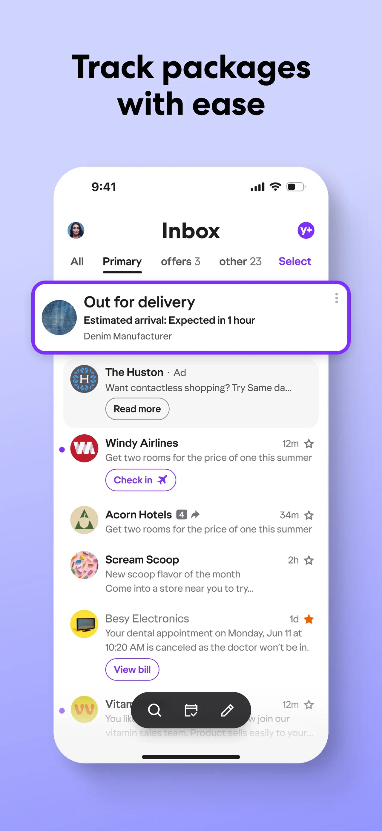 Yahoo Mail: Your Email & Inbox app store screenshot 5 — Productivity (iOS)