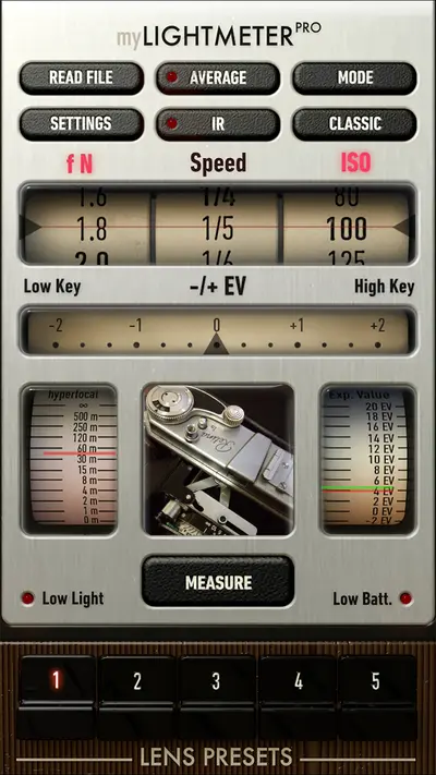 myLightMeter PRO app store screenshot 1 — Photo & Video (iOS)