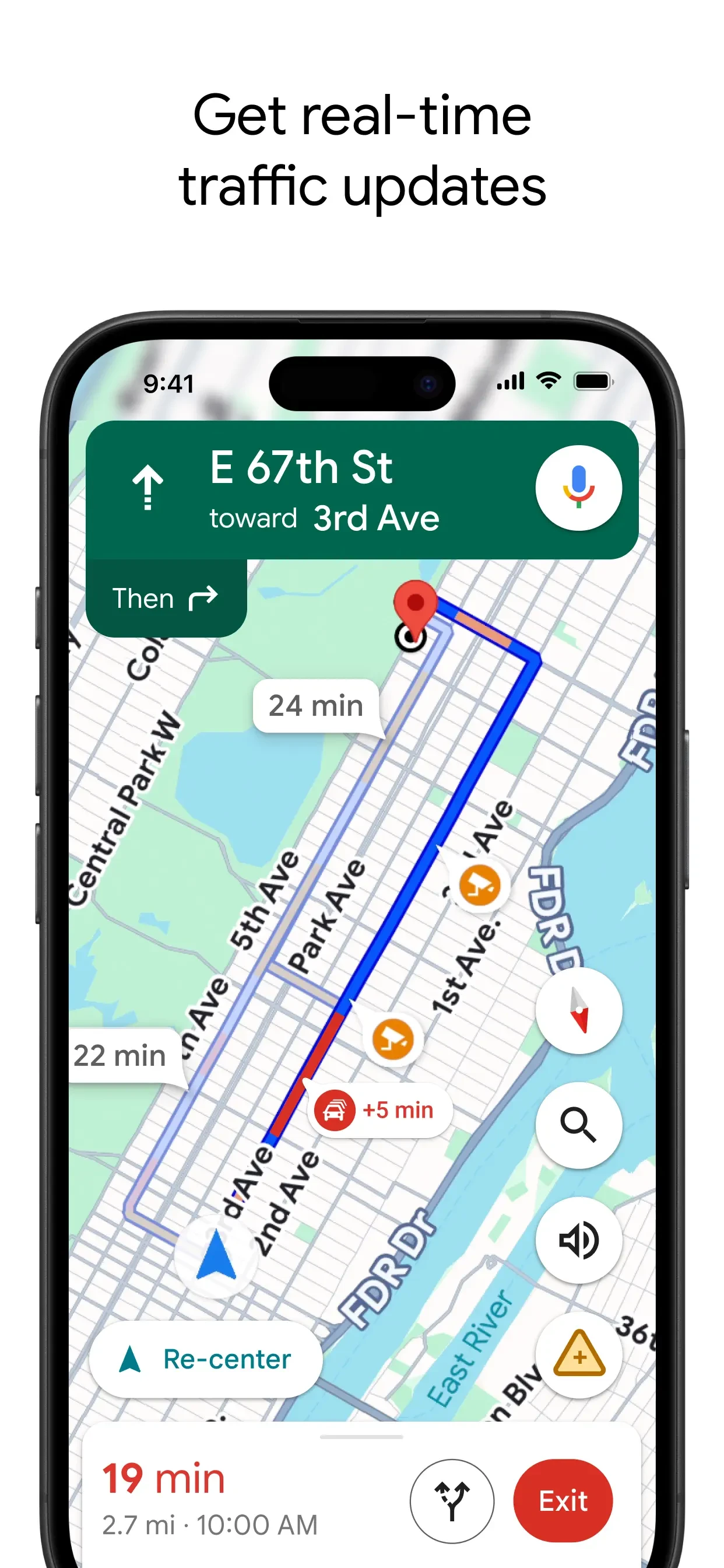 Google Maps app store screenshot 2 — Navigation (iOS)